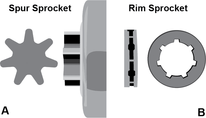 Chainsaw sprocket types ( spur and rim)
