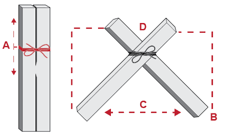 The foundation of a good sawbuck is the interlocked “X” shaped braces. The “X” can be created by crossing and joining two pieces of material together roughly ⅓ from their top.